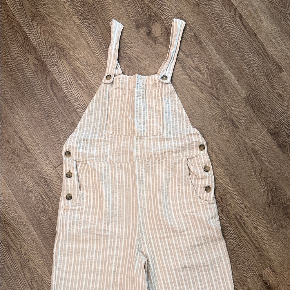 Wild Fable Beige Striped Jumpsuit